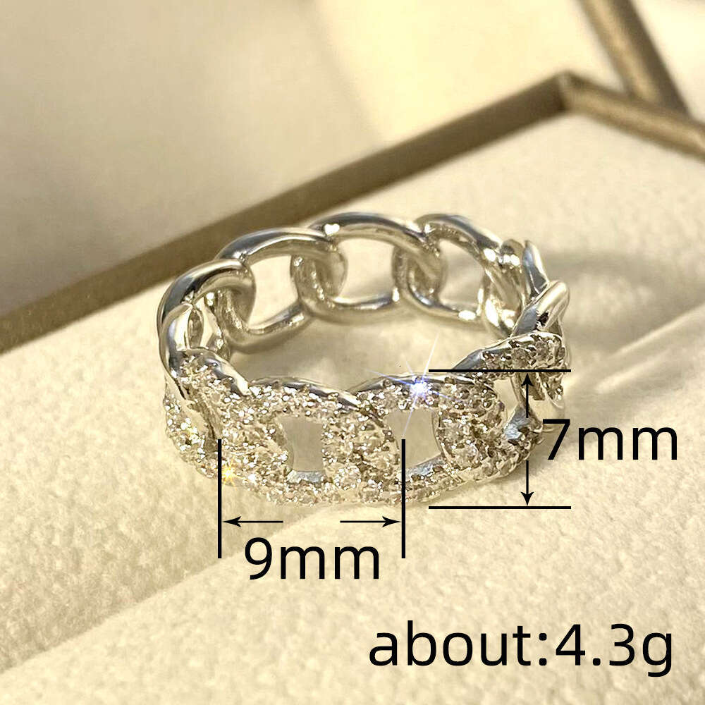 rings for women inlaid pass diamond tester moissanite ring for womens engagement wedding ring luxe jewelry woman US size 6-10