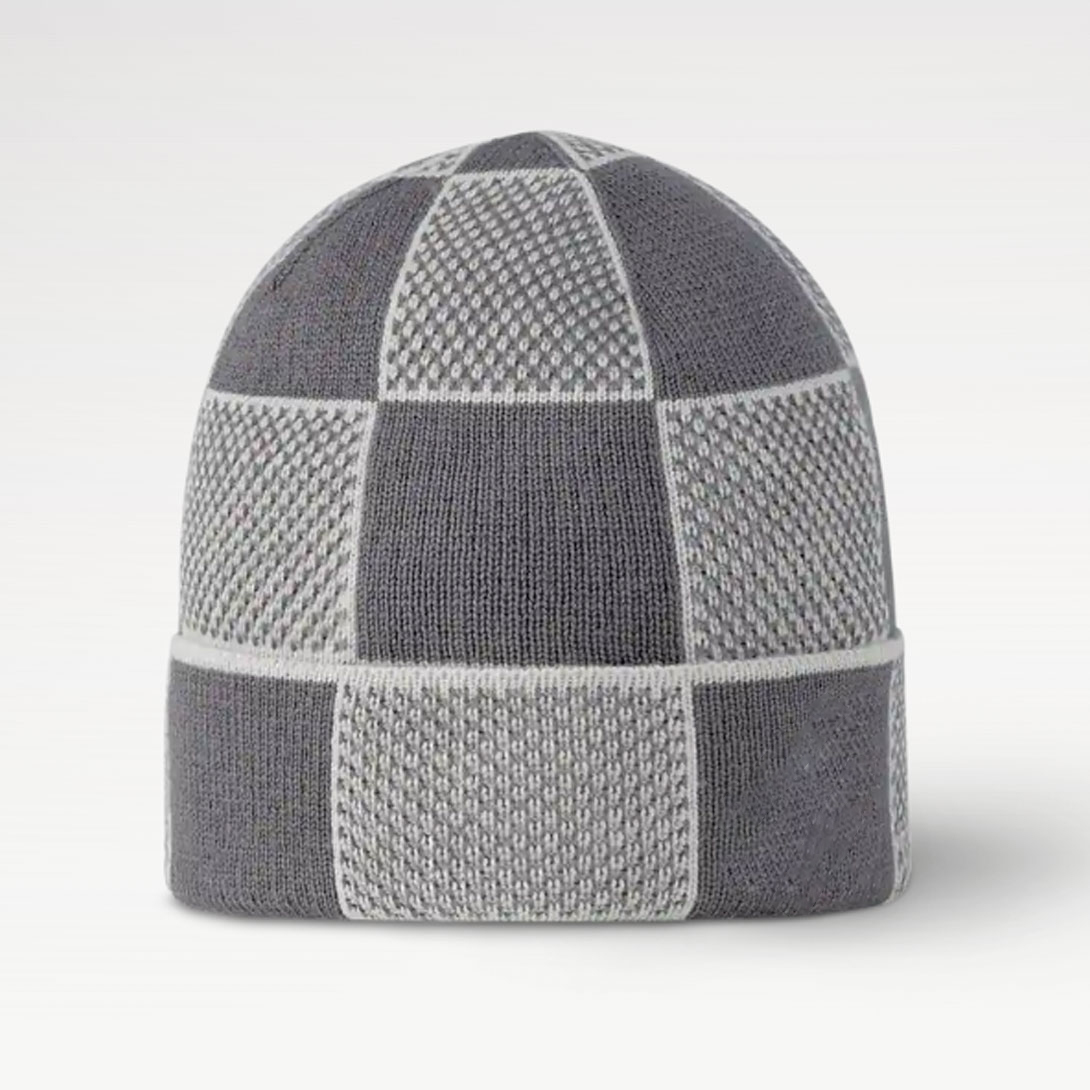 Top Damier Heritage Beanie Hat High Quality Luxury Designer Wool Black and White Chess Check Knitted Hat for Men and Women y2k beanie