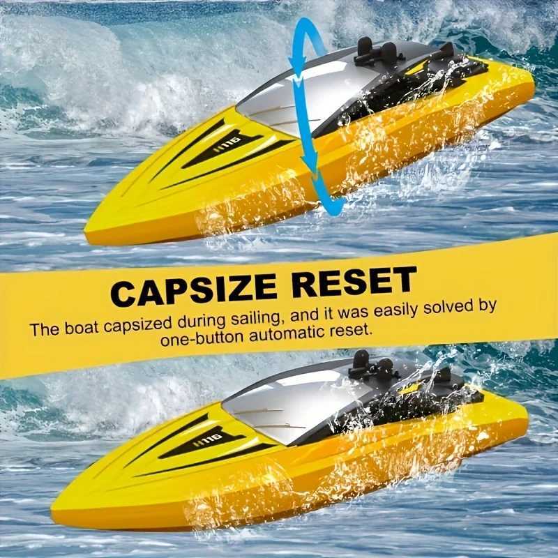 H116 2.4GHz RC Boat aquatic Toys Waterproof High Speed Electric Remote Control Racing Boat Speedboat For Boys Kids Birthday Gift L250822