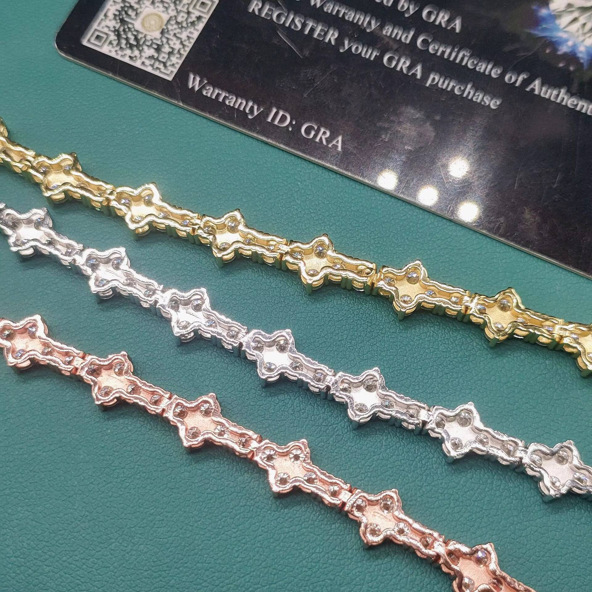 Hot Wholesale Unisex S925 Silver 3/4mm Cross Tennis Bracelets Males D-Color Hip Hop Moissanite Bracelet