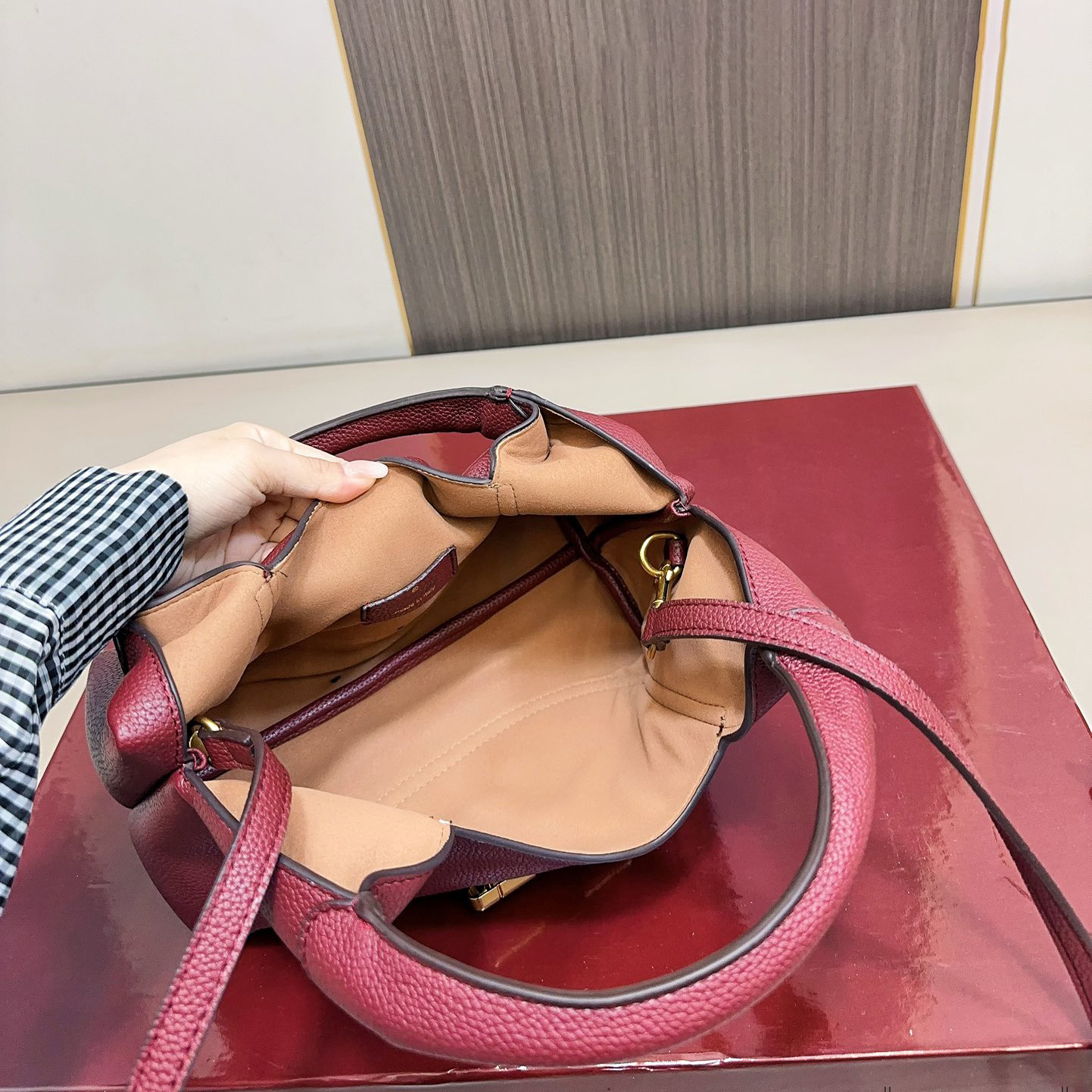 Evening designer Softbit bag Tote Bags Check Velour Thread Purse Double Letters Solid Hasp Waist Square Stripes Women Handbags