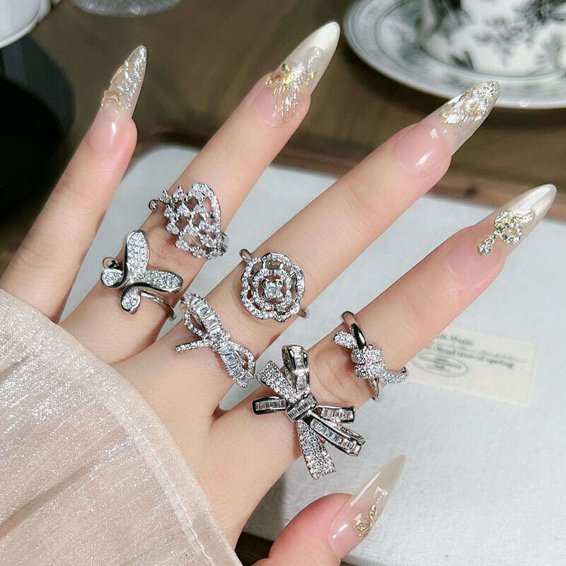 love ring titanium steel silver men women rose gold jewelry for lovers couple rings gift combination Big Diamond Couple's wedding ring