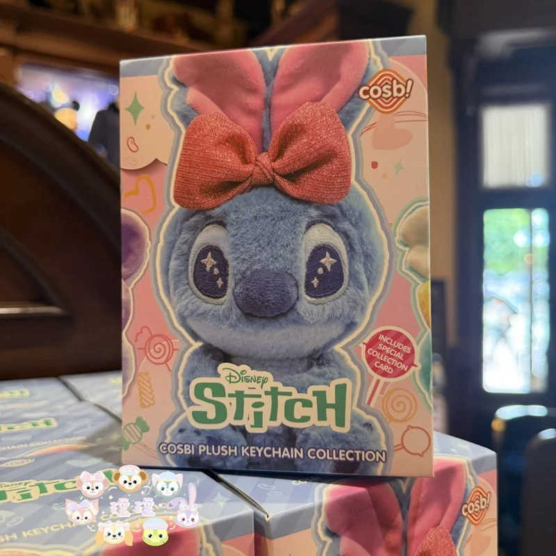 Disney 100% Genuine Hot Toys Candy Stitch COSBI Plush Blind Box Kawaii Keychain Collection Ornament Cute Doll Hanging Gift Toy New W250823