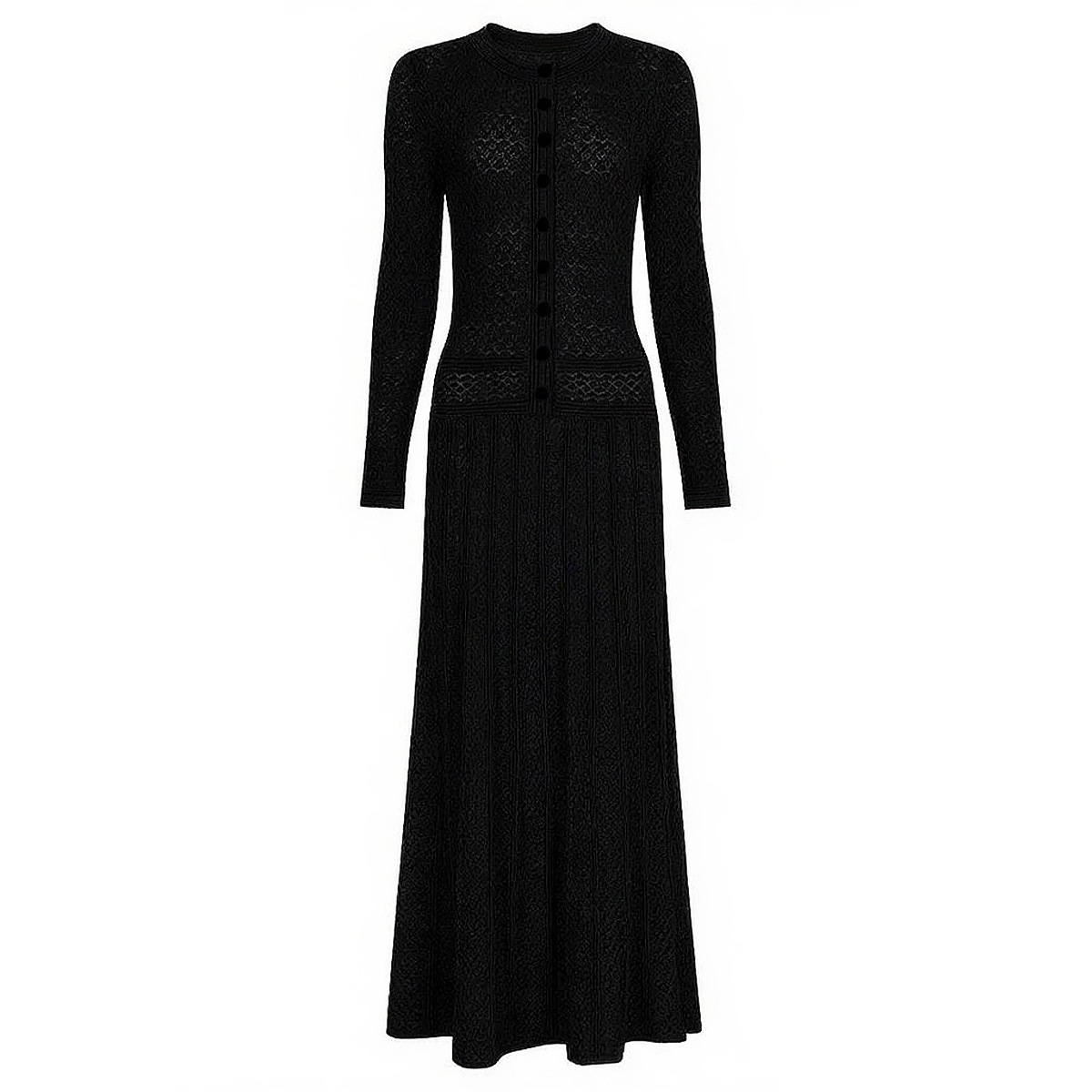 Spring Dresses 2025: Long Sleeve Crew Neck Dress - Fashionable Fall Style for Women C260312