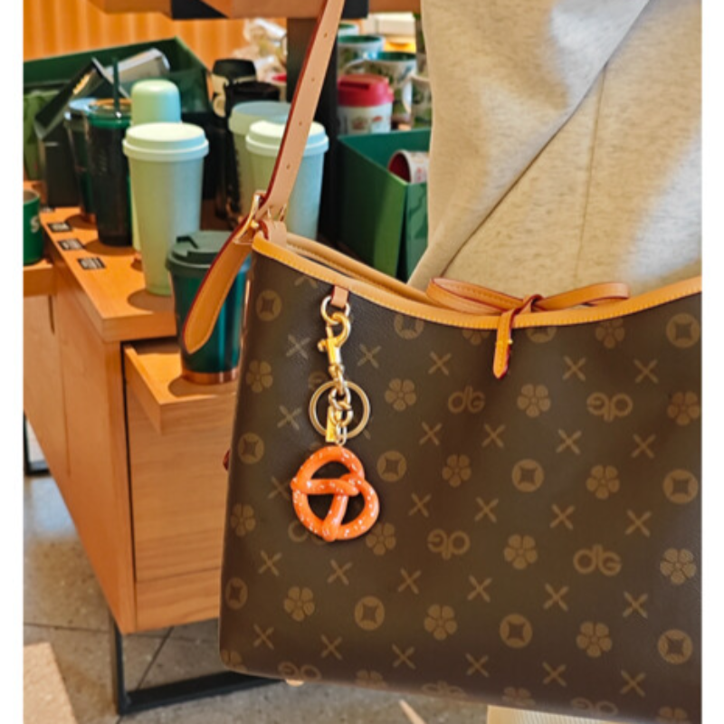 Bag Charms Designer Popular Keychain Women handbag Accessories Alkaline Bread Car Key Pendant Valentine Day