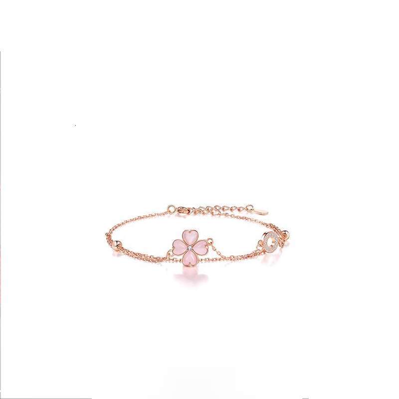 Bracelet Womens Charm Bracelets S925 Silver 18K Gold Plated Natural Chalcedony Luxury Jewelry Gift for Women