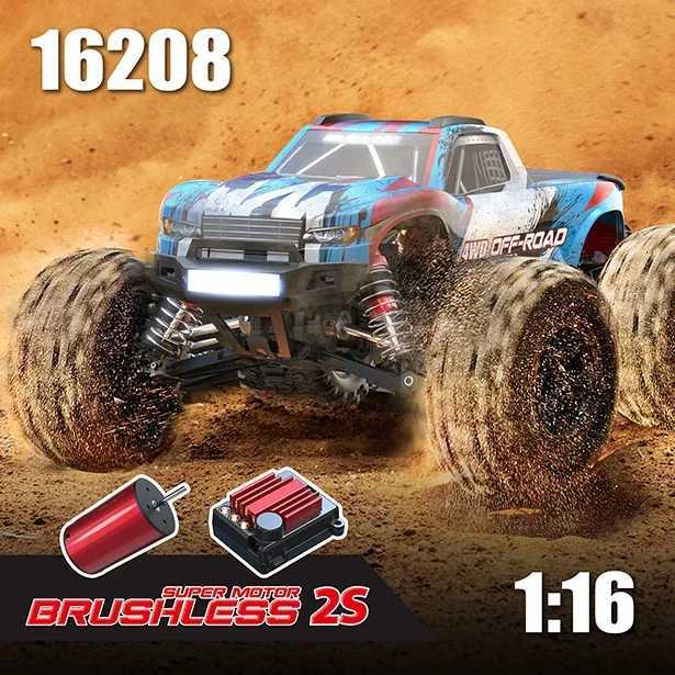 New MJX Hyper Go 16208 3S 1/16 Brushless RC Car Hobby 2.4g Remote Control Pickup Truck Model 4wd High-speed Off-road Boy Gift L250822