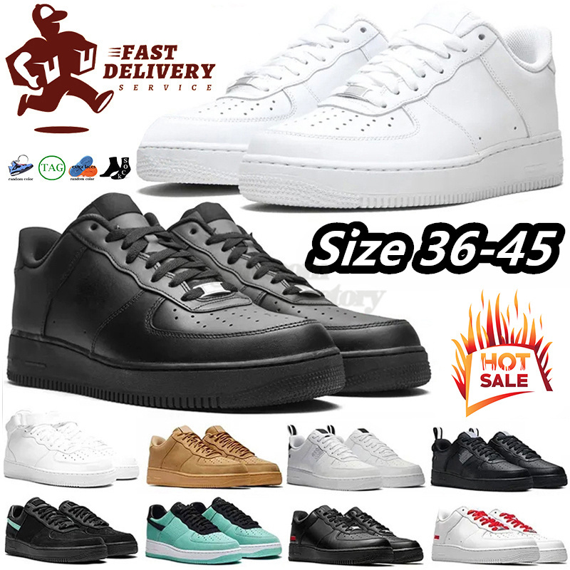 Designer classic triple Black white sneakers mens women black low top board shoes man leather Black high casual sports running shoes size 36-45