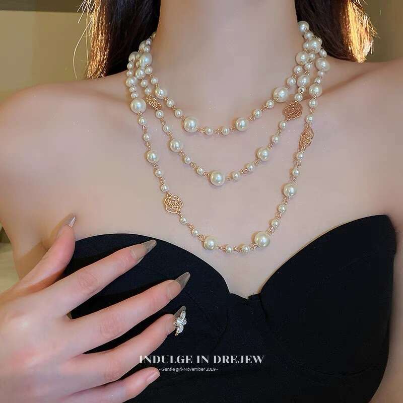 Pendant Necklace luxury jewelry Necklaces Pendants Crystal Pearl Letter Choker Chain Jewelry Accessories