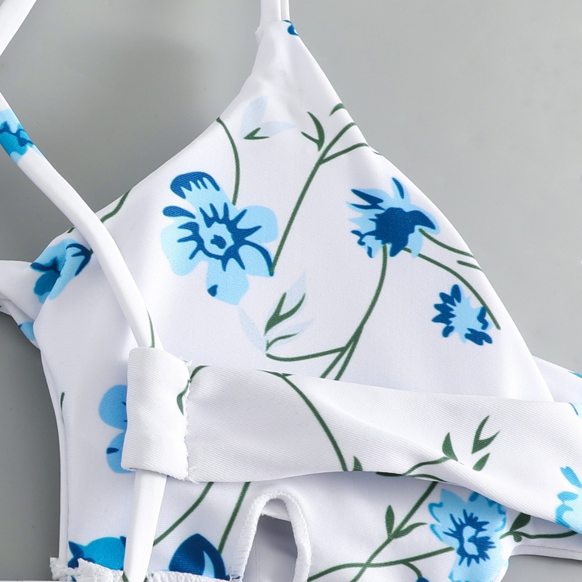 Summer New Floral Lace-up Hollow Swimsuit Fashion High-end Womens Swimsuit