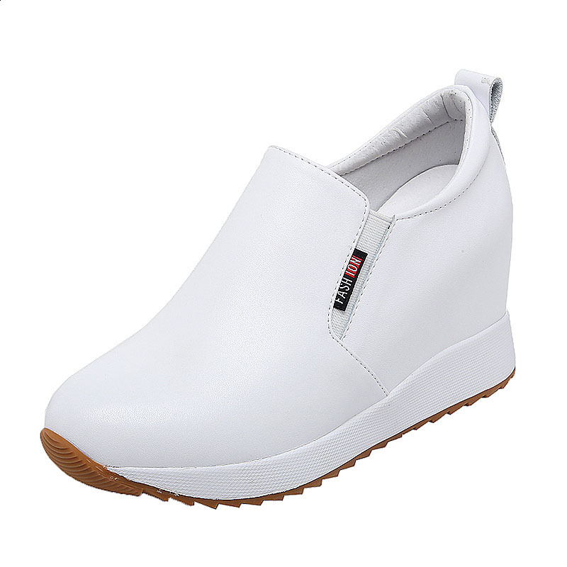 White Wedge Shoes Women Sneakers Spring Autumn Hidden Heels Ladies Loafers Shoes Casual Comfort Wedges Platform Female Shoes 240615
