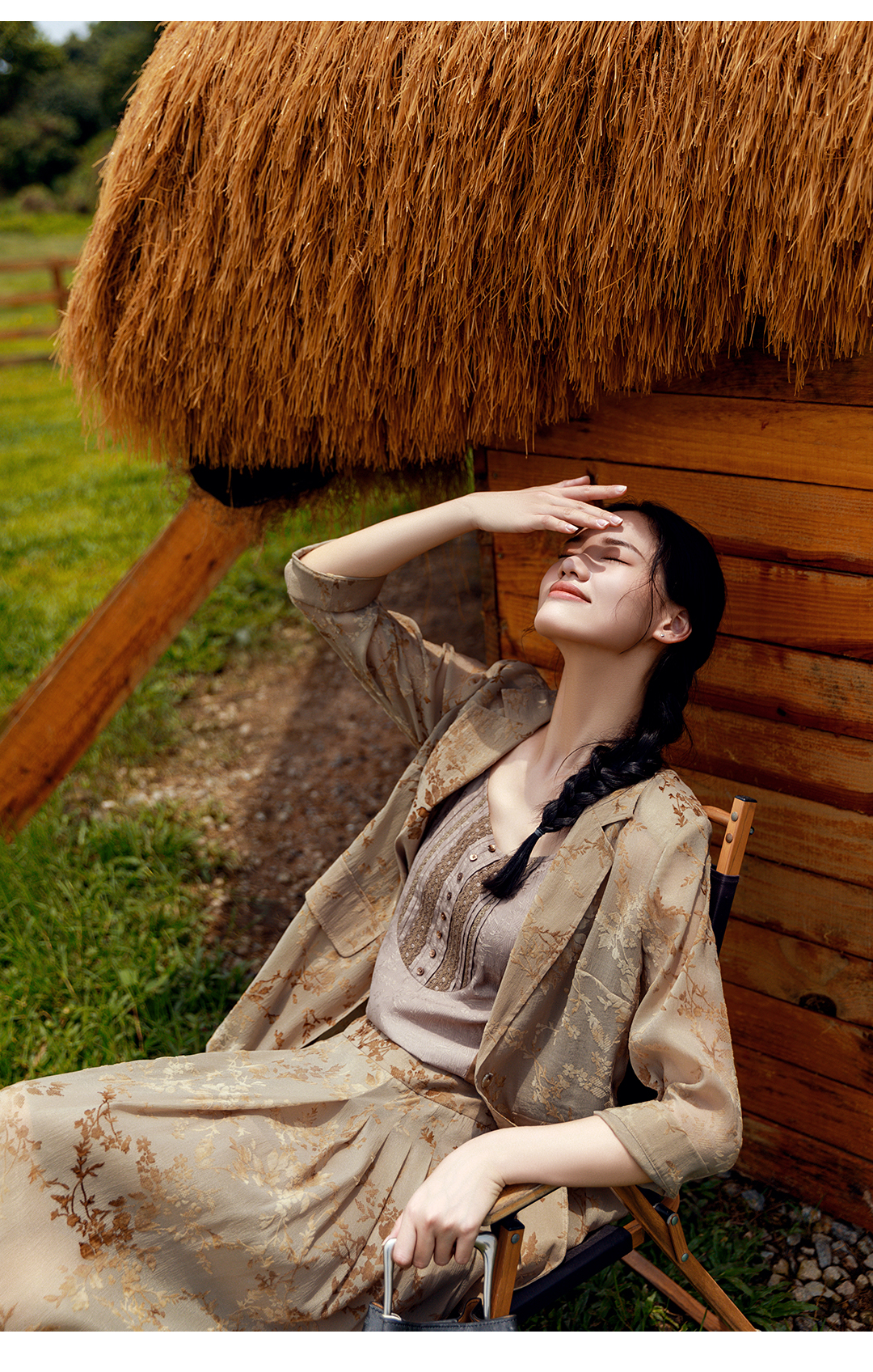 Women's Vintage Jacquard Coat with Velvet Craftsmanship for Commuting Light luxury and high-end feel - C43617