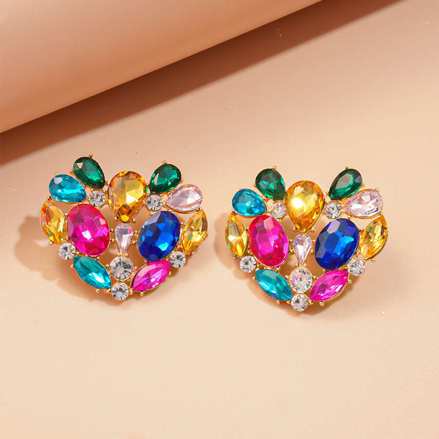 love ring Luxury Love Pearl Earrings Exaggerated Noble Necklaces Emerald Heart Danglers Jewelry Sets Birthday Gift Anniversary