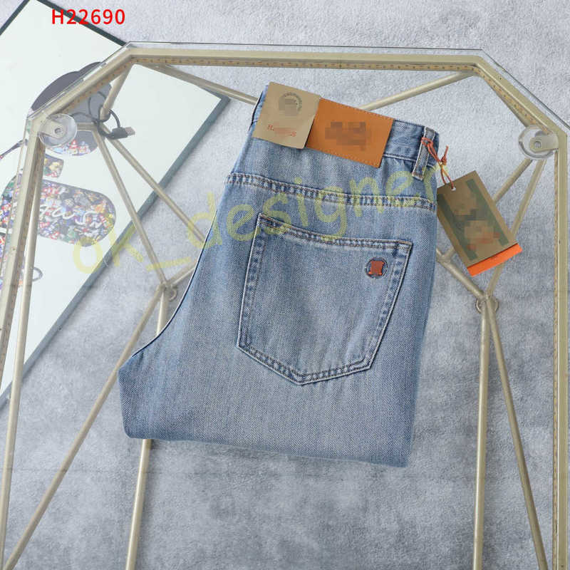 Designer Men's Jeans high quality slim fitting new trendy brand versatile straight pants for men High Street Jeans Pants Size 30 to 42