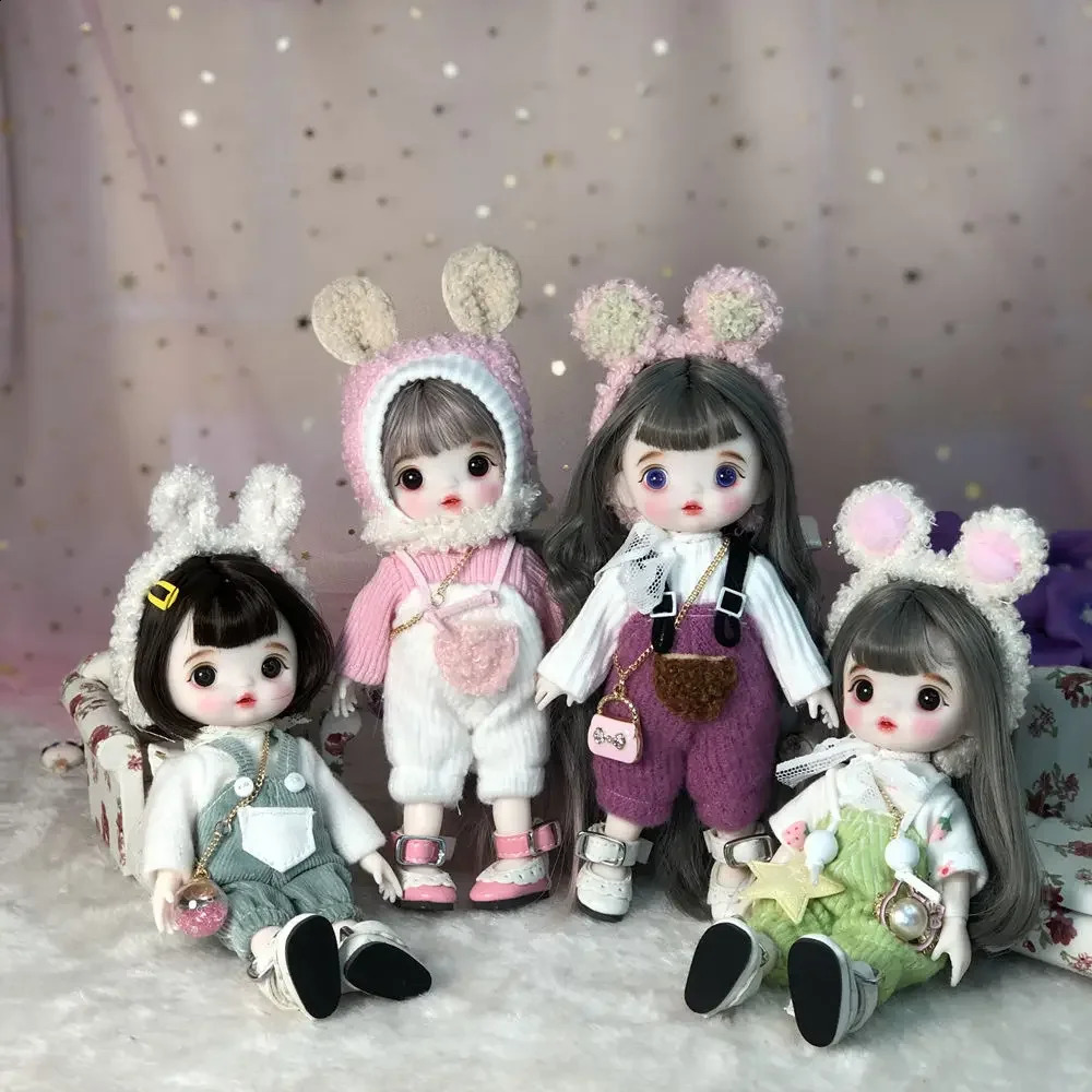 17CM Mini Cute BJD Dolls Fashion Full Set Princess Makeup Joints Movable Accessories 16CM 18 Doll Girls Child Toy Gifts 250822