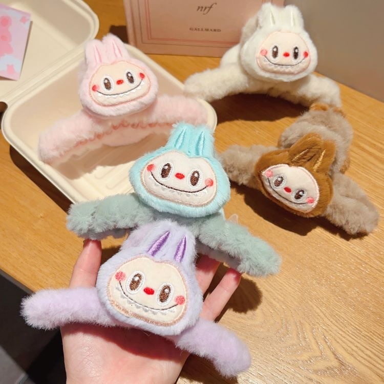 New Cartoon Labubu Plush Hair Llip, Cute Headband, Sweet and Undamaged Hair Accessory for Children