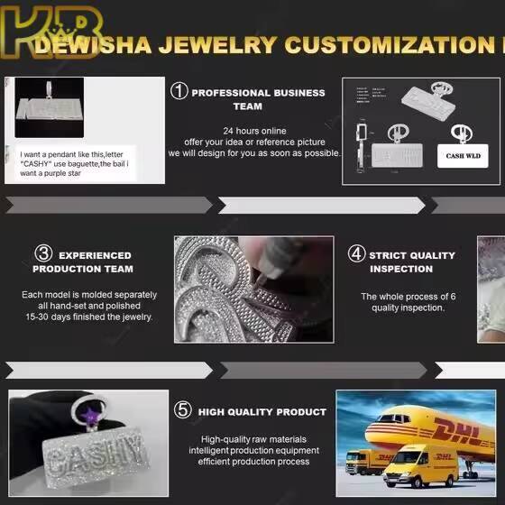 Fine Jewelry Passd Diamond Tester 925 Sterling Silver VVS Moissanite Round Cut Cross Pendant for Men Women