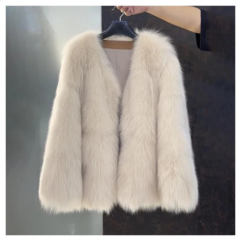 Haining fur coat young medium to long 2024 furry autumn and winter thickened top veste femme 250823