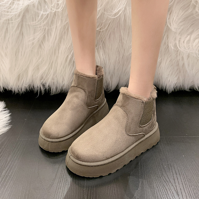 Large size 36-41 women's snow boots 2025 new design solid color elastic mouth warm short cotton boots free shipping