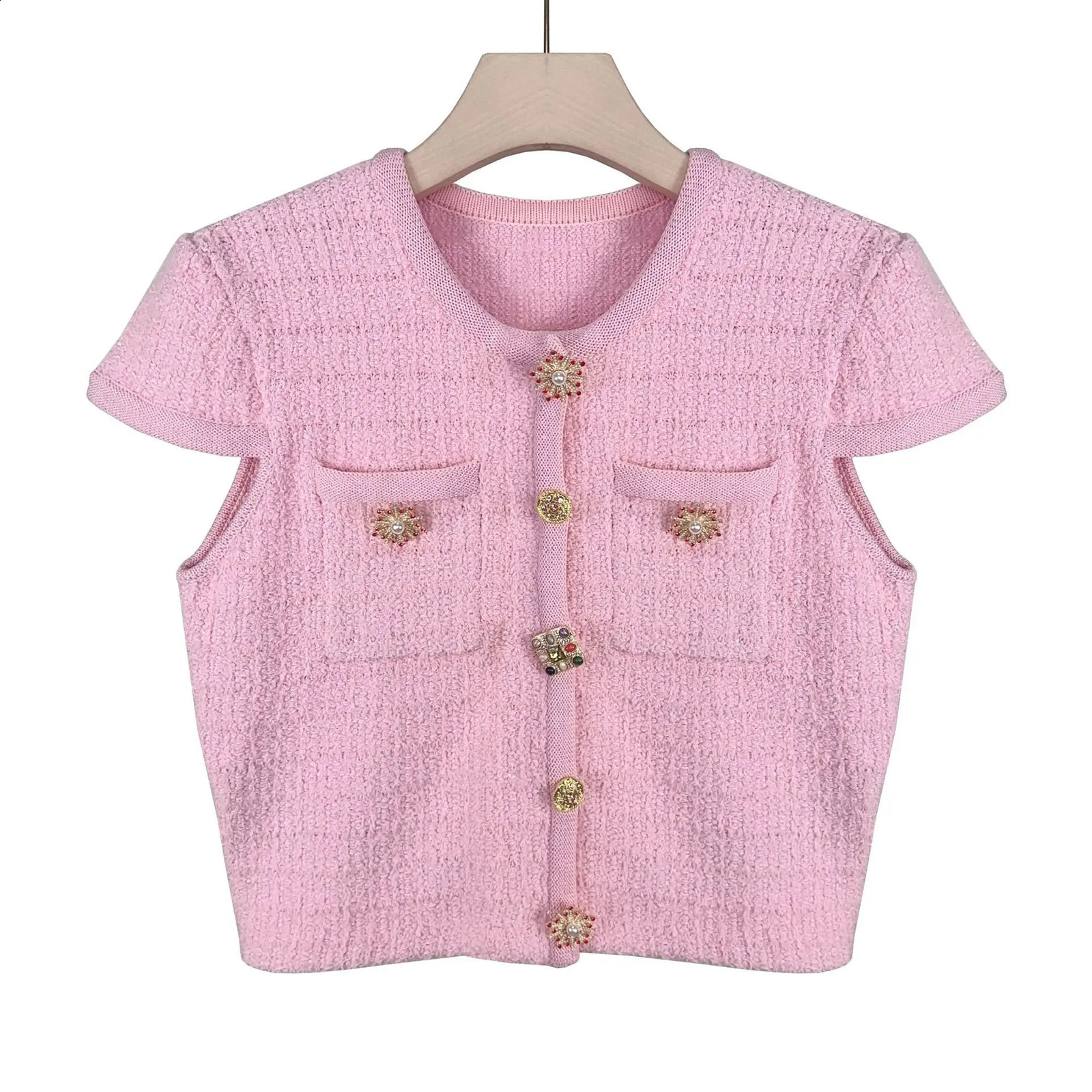 Quality Summer Autumn Diamond Knitted Two Piece Women Set Sweater Short Skirts 2pcs Outfits 250823