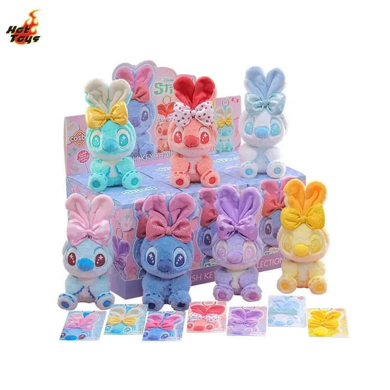 Disney 100% Genuine Hot Toys Candy Stitch COSBI Plush Blind Box Kawaii Keychain Collection Ornament Cute Doll Hanging Gift Toy New W250823