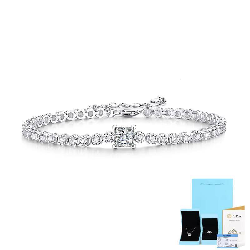 Factory Wholesale D Color Vvs1 Gra Certificate 925 Silver Moissanite Bracelet Hip Hop RubikS Cube Bracelet