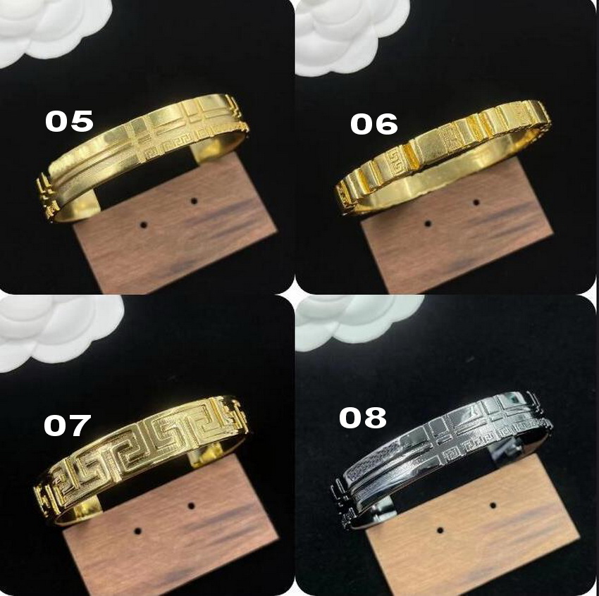 Greece Meander Pattern Crystal Greca Bracelet Enamel Black Red Safety Pin Cuff Bracelet Retro Designer Jewelry Eternal love Bangle