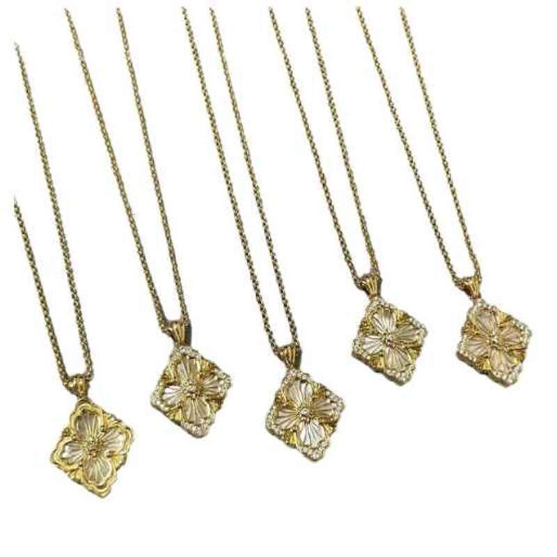 Bracelet Necklace 4Pcs plated five leaf flower necklace earrings bracelet jewelry set womens fashion party daily clothing clover necklace bracelet ear