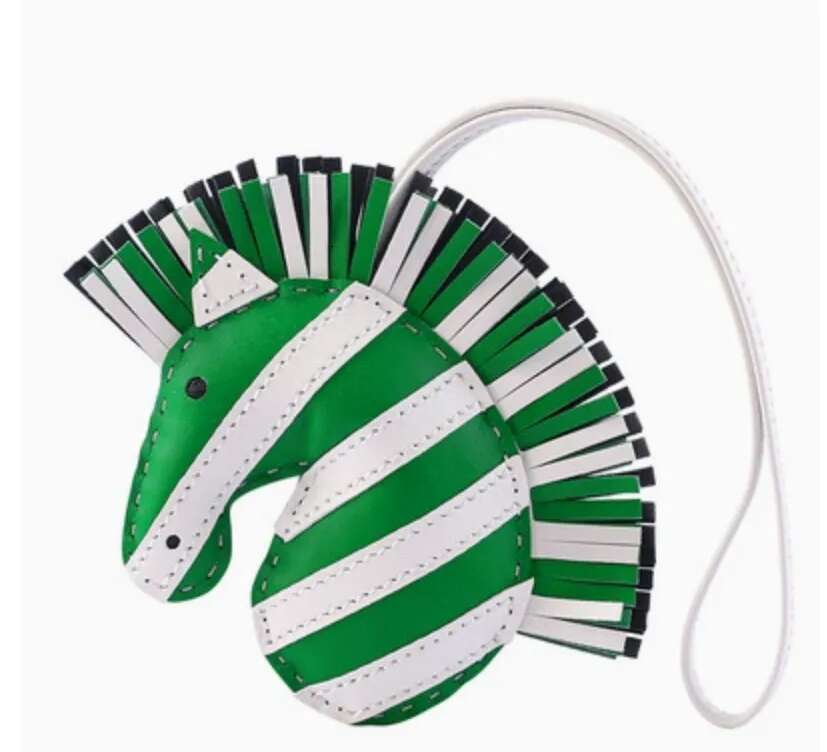 Bag Charms Designer Pony charm for women zebra leather tassel Bags Leather pendant Decoration
