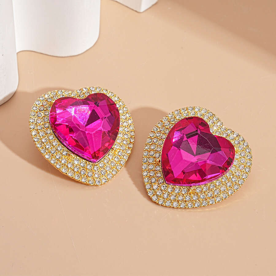 love ring Luxury Love Pearl Earrings Exaggerated Noble Necklaces Emerald Heart Danglers Jewelry Sets Birthday Gift Anniversary