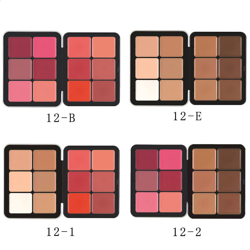 12 Color Blush Concealer Set Natural Blemish Highlighter 16 Color Waterproof face contour cream palette custom 240627