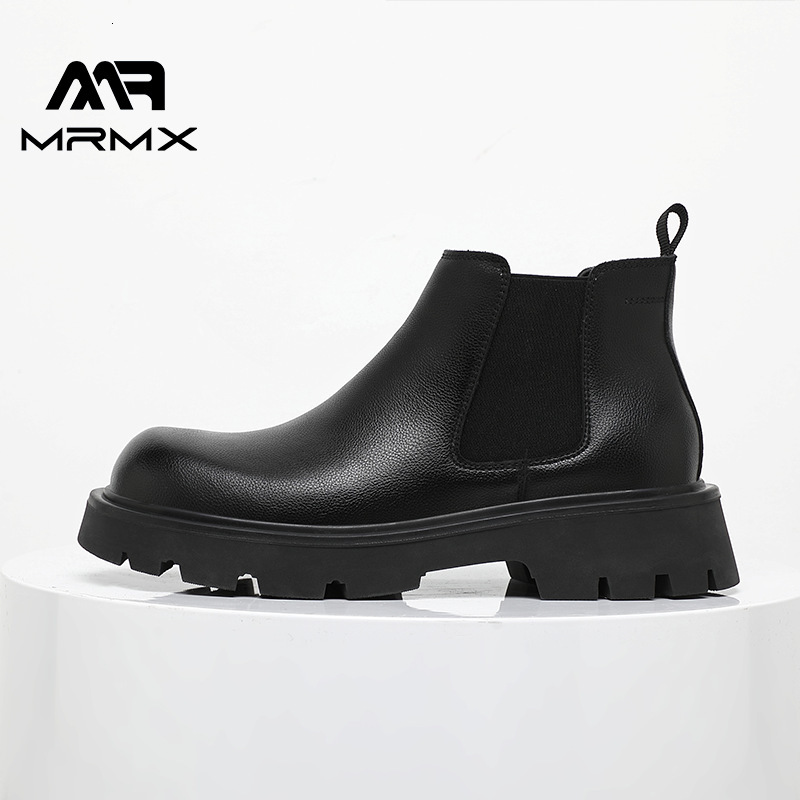 Chelsea New British Style Versatile Casual Elastic Big Toe High Top Men's Leather Shoes Martin Boots