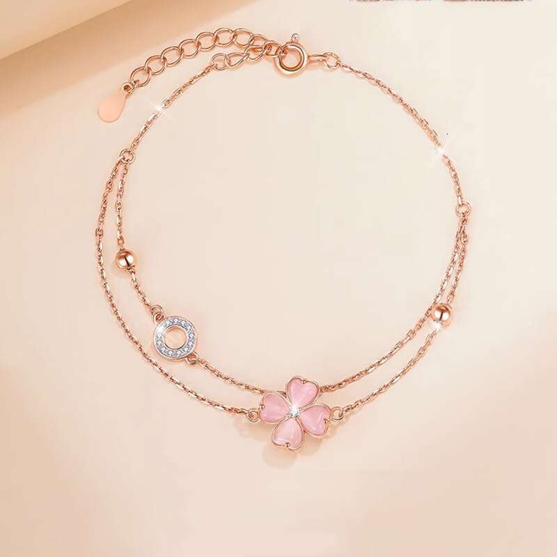 Bracelet Womens Charm Bracelets S925 Silver 18K Gold Plated Natural Chalcedony Luxury Jewelry Gift for Women