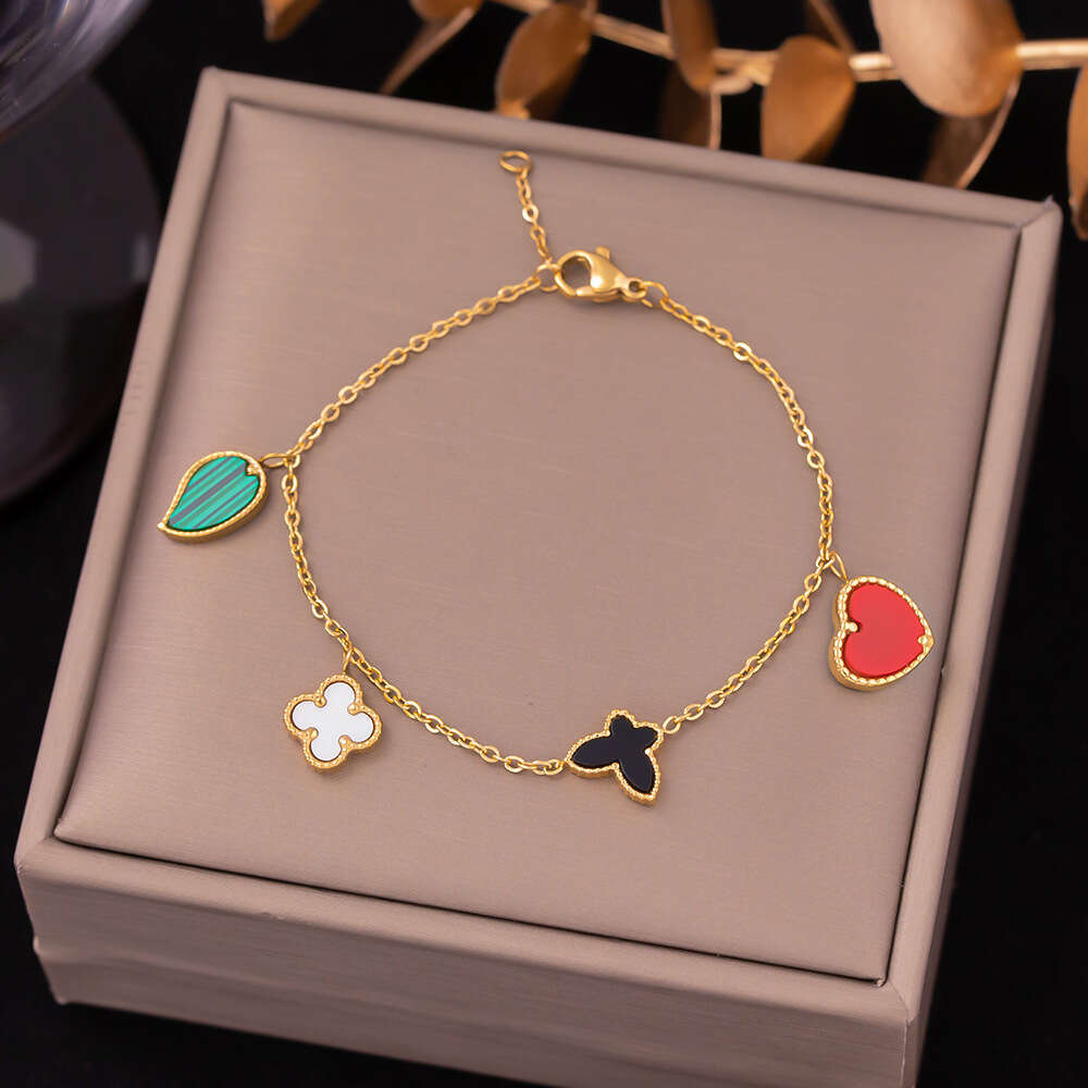 High quality bracelet jewelry gold bracelet 15mm flower Gold Plated diamond bracelet jewlery designer for women clover braclets gift