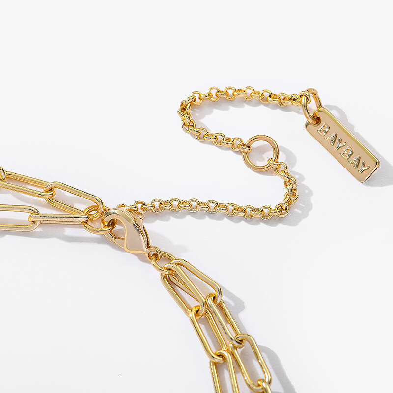 Women Wedding Jewelry Double Layer Snake Chain Necklaces Elegant Real Gold Plated Choker Necklace Friend Family Numbers Gift Luxury Accessory