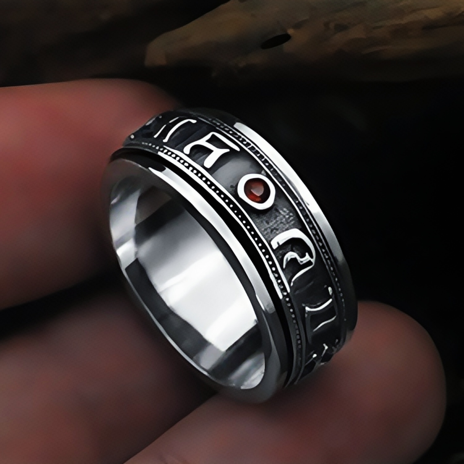 Religious God Allah Faith Great Prophet Ethnic Style Band Ring Symbolizing Good Wishes Ring for Men Women 925 Sterling Silver Adjustable Lucky Band Ri