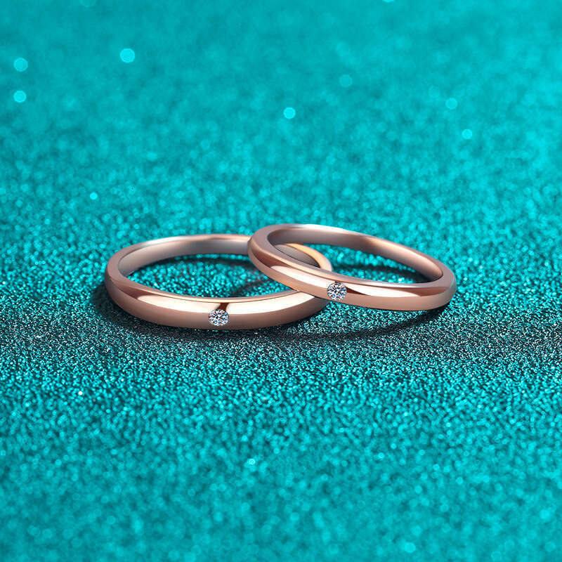 Simple and unadorned couple rings Woman's Gold Thin ring love Full diamonds ring Top quality v-gold 18k gold plated rings Classic Premium girl gi