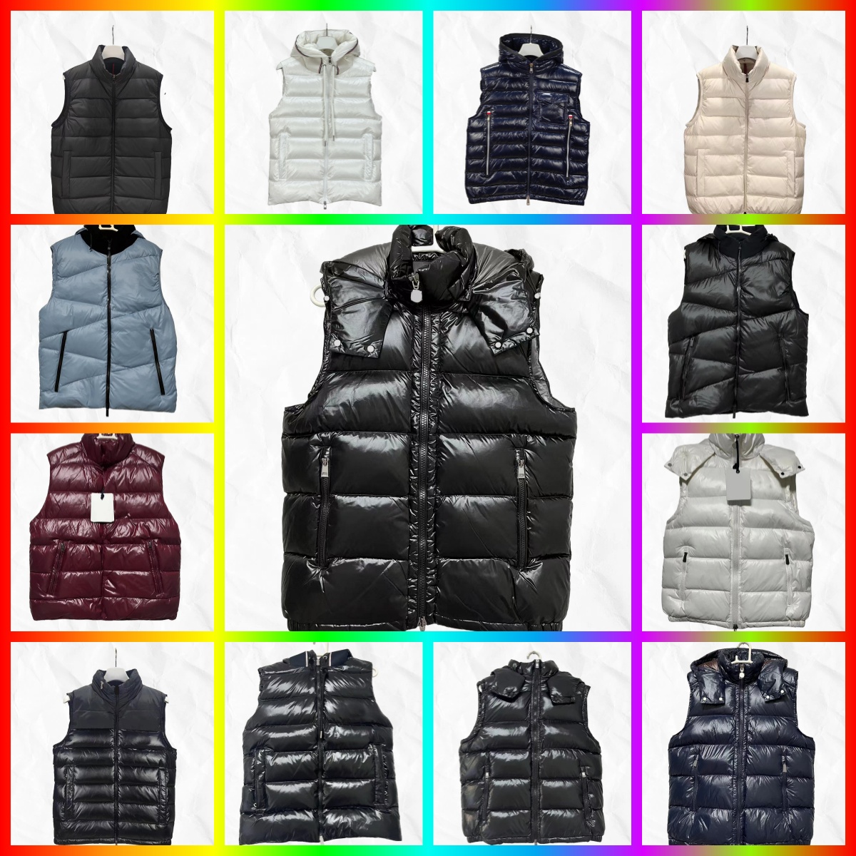 Multiple options Lightweight Mens Down Vest Stand Collar men gilet Chest NFC Badge men down vest Autumn Winter gilets mens puffer jacket size 1-5