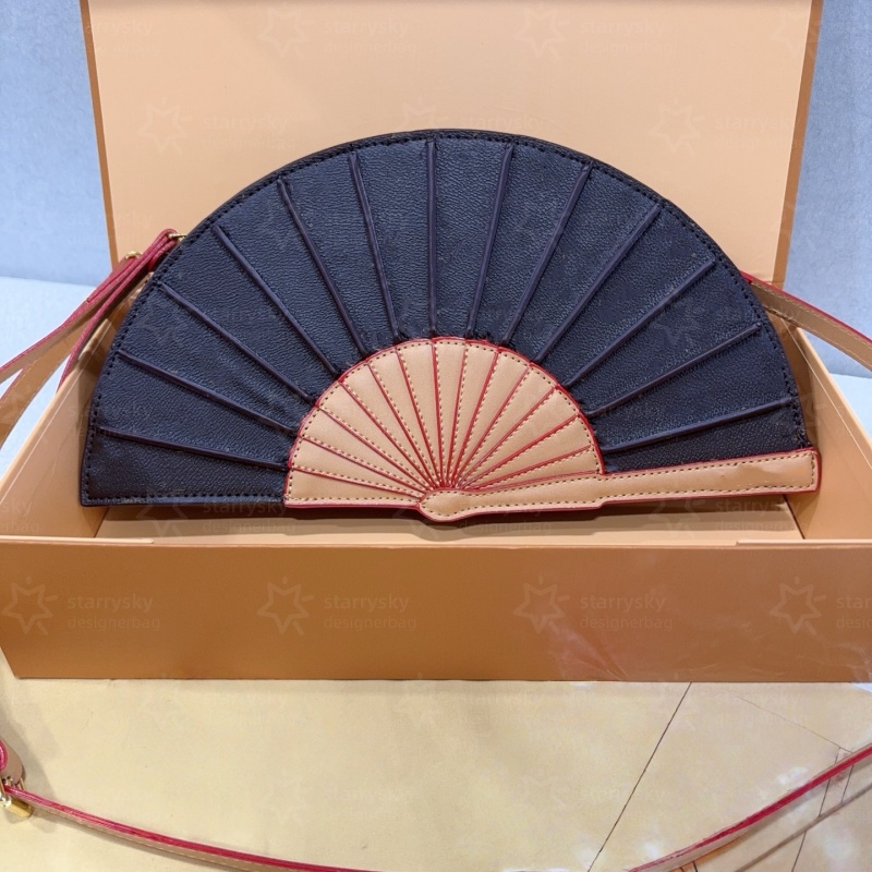 Quality designer pleated shoulder bags real gram patterleather flap bags gold-tone hardware zipper closure handbags season fan shape purses