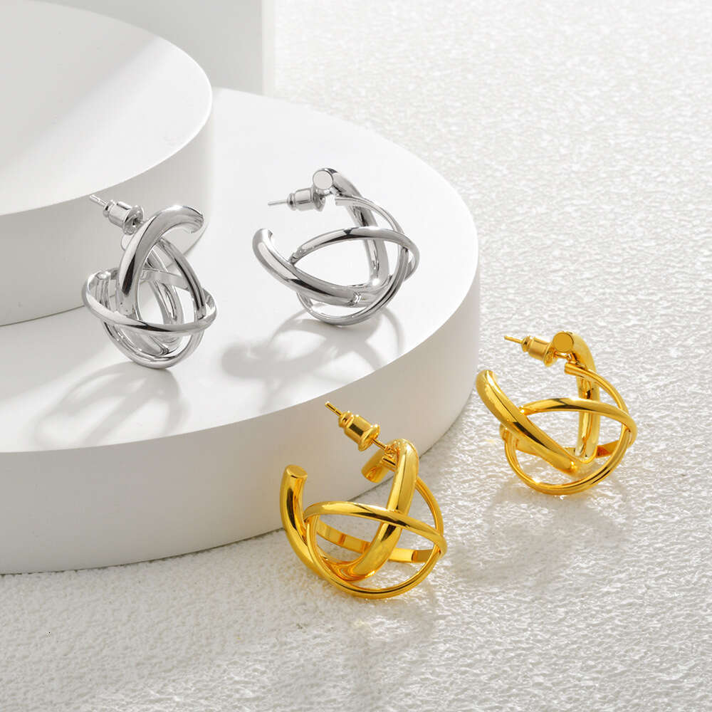 luxury jewelry Vintage Gold Color Metal Ball Hoop Earrings Style Hollow Out Statement Earrings For Women Fashion Party Jewelry