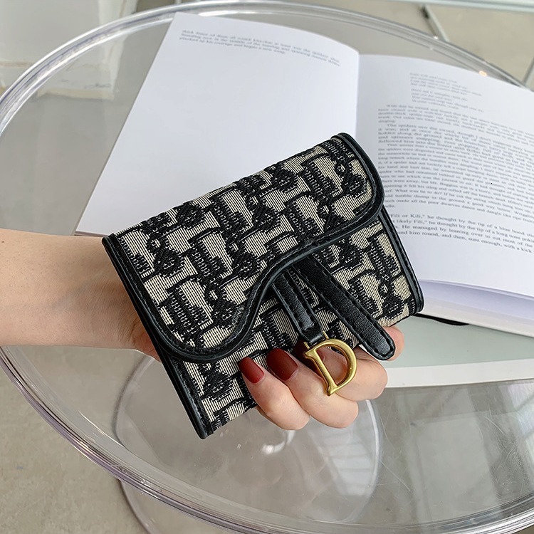 Free Shipping Designer Fashion Woven Canvas Letter Boutique Hot Selling Light European And American Large Capacity Cardholder Wallet