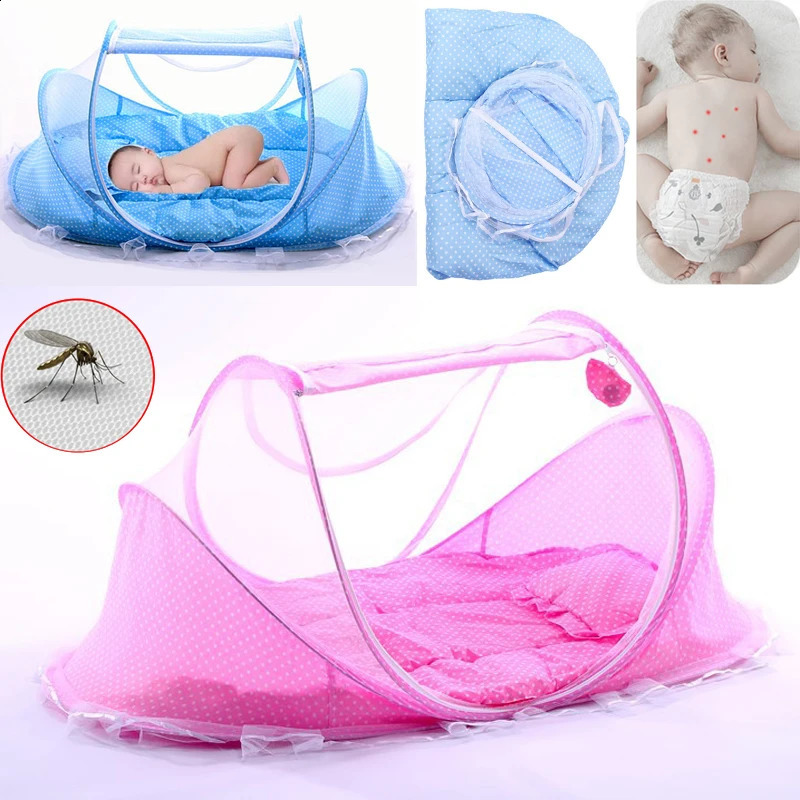 Baby Bed Mosquito Net Baby Bed Crib Folding Net Mosquito Net Mattress Pillow Suit born Cradle Mesh Tent Net Baby Bedding250823