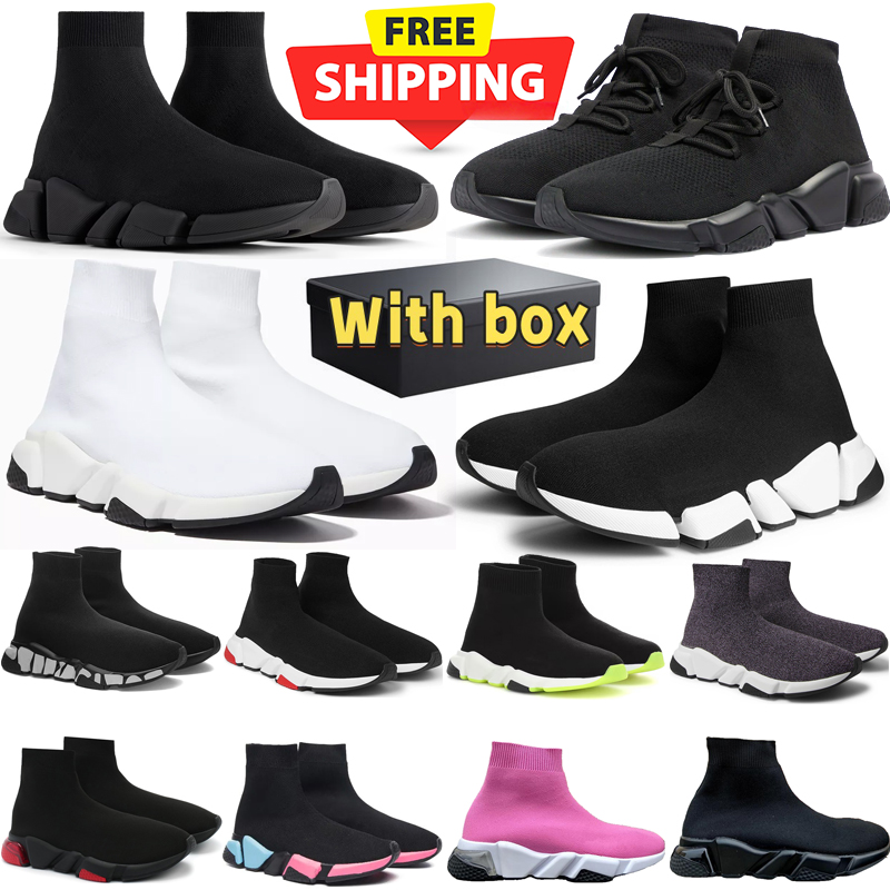 designer sock shoes mens trainer woman sneakers speed trainer black White Red wholesale jogging walking Canvas shoe