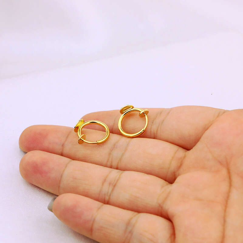Classic and simple ring Womens earring women Party Wedding Gift Jewelry Letter Gold Plated Circle Hoop Earring luxury jewelry