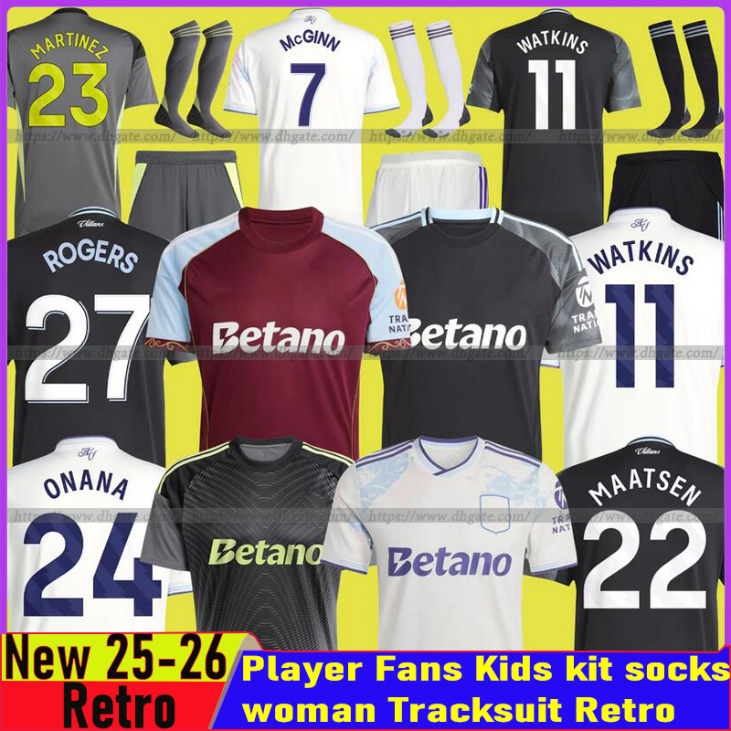Aston Villaa 25 26 Soccer Jerseys Villaa Football Shirt Fans Version Camisetas Futbol MINGS McGINN BUENDIA WATKINS Maillot Villaa Jerseys