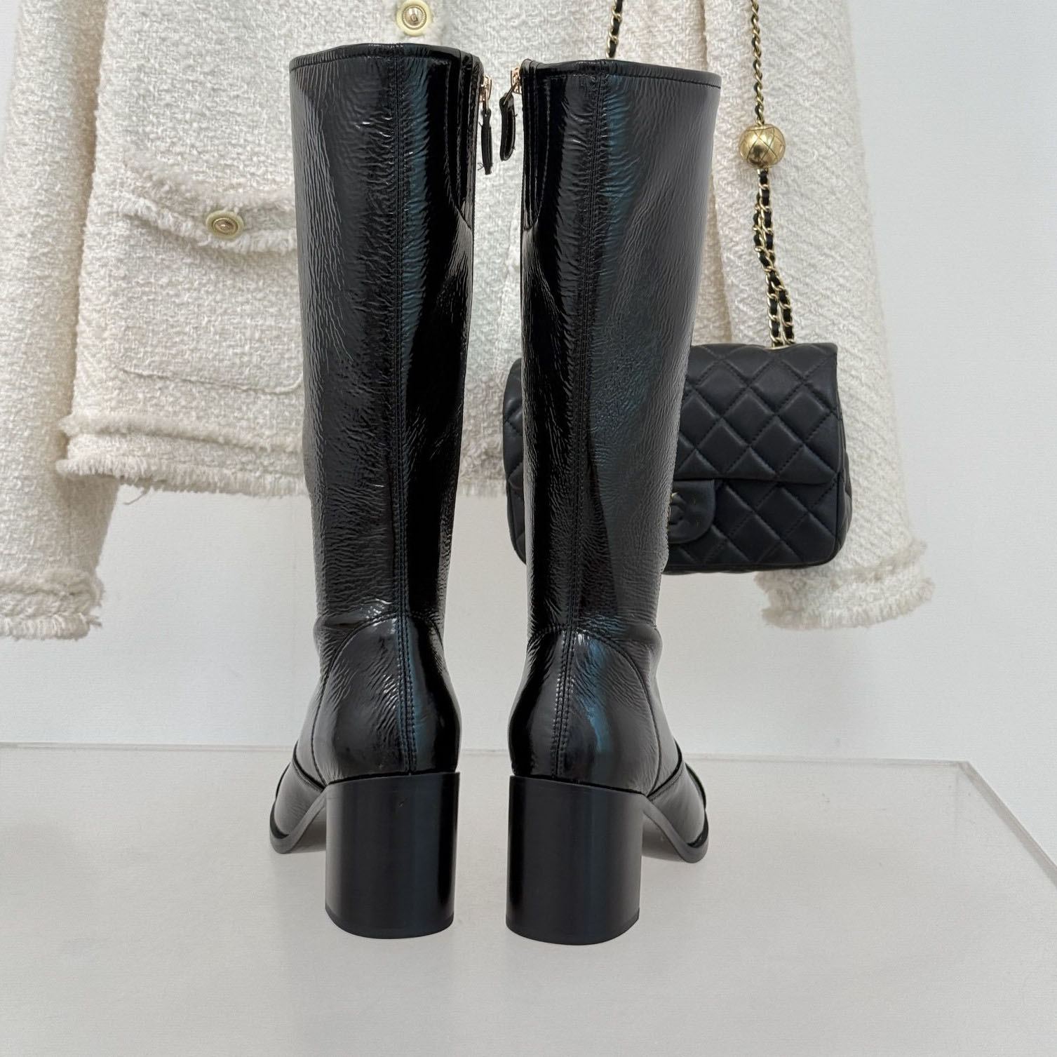 2026 Fashion Women 6cm Heels Thigh Boots Winter Knee High Patent Leather Long Boot Designer Plus Size Shoes heel Platform boots