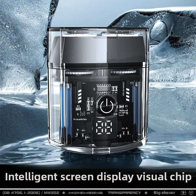 Men's mecha shaver with magnetic suction blade and dual engine trendy and portable full body washing for business trips