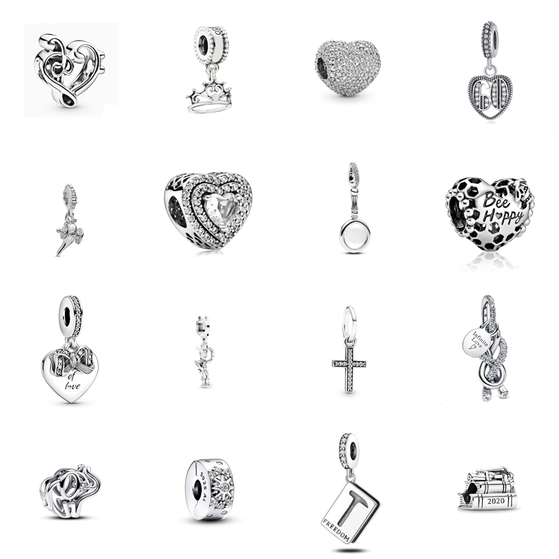 Designer Silver Love Crown Jesus Cross Cruise Jewelry Bracelet DIY Hanging Bead Silver S925 Free Shipping