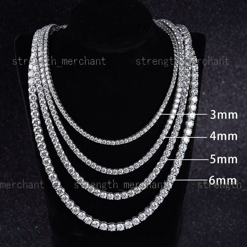 Custom Moissanite Chain 2mm 3mm 4mm 5mm 6mm Round Cut 925 Silver Moissanite Tennis Chain Necklace/ Bracelet