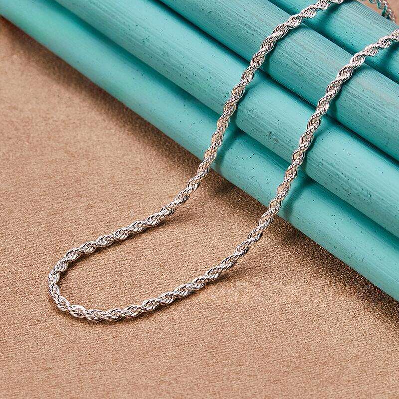 Twisted rope necklace Chokers Hip Hop High Polished Gold Color Stainless Steel Curb Cuban Link Chain Necklace Gift For Men Jewelry